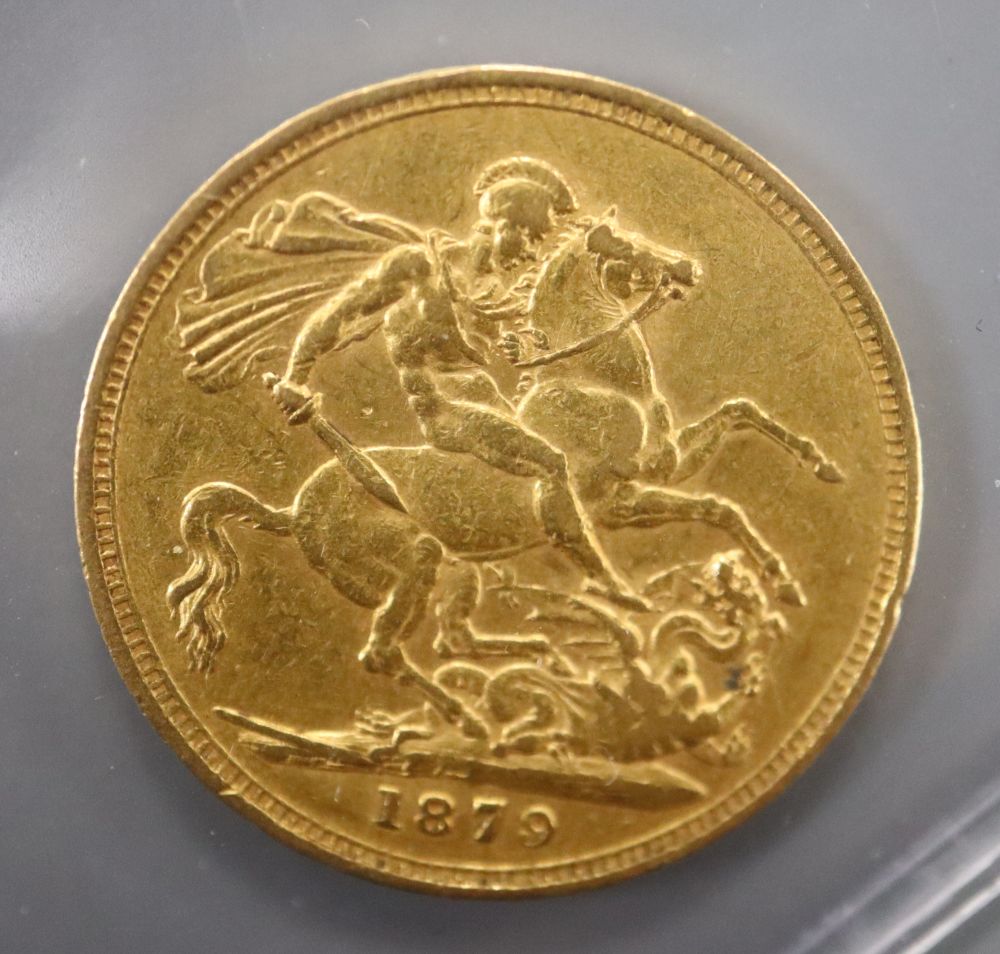 A Victoria gold sovereign, 1879M, VF